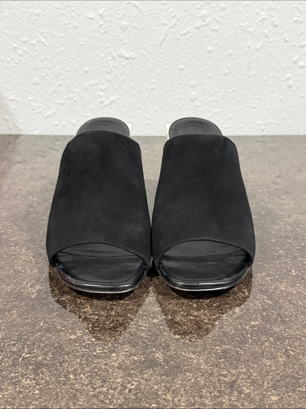 Tory Burch Black Suede Open-Toe Block Heel Mules Sandal Size 6
